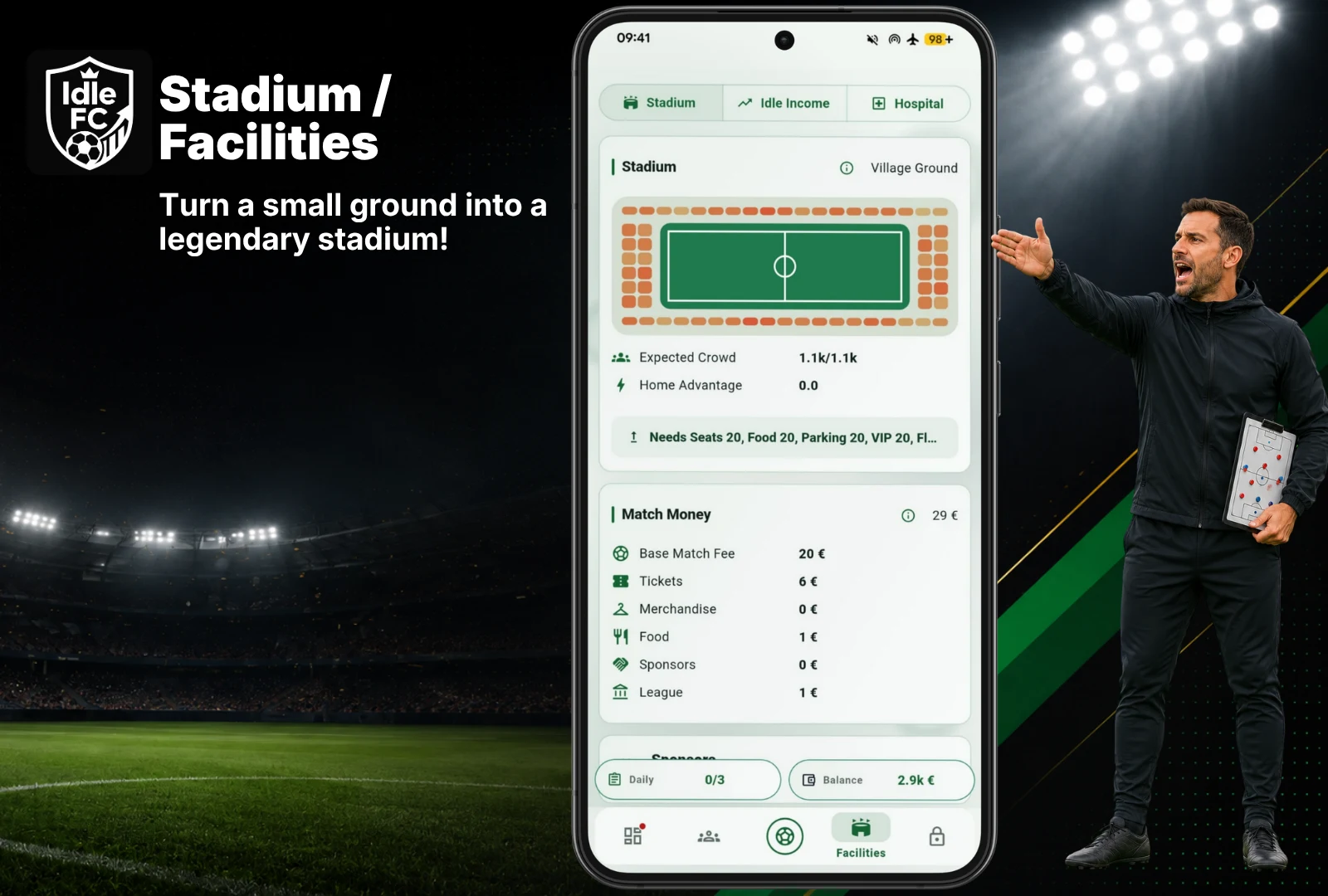 IdleFC - Football Manager 2026 screenshot