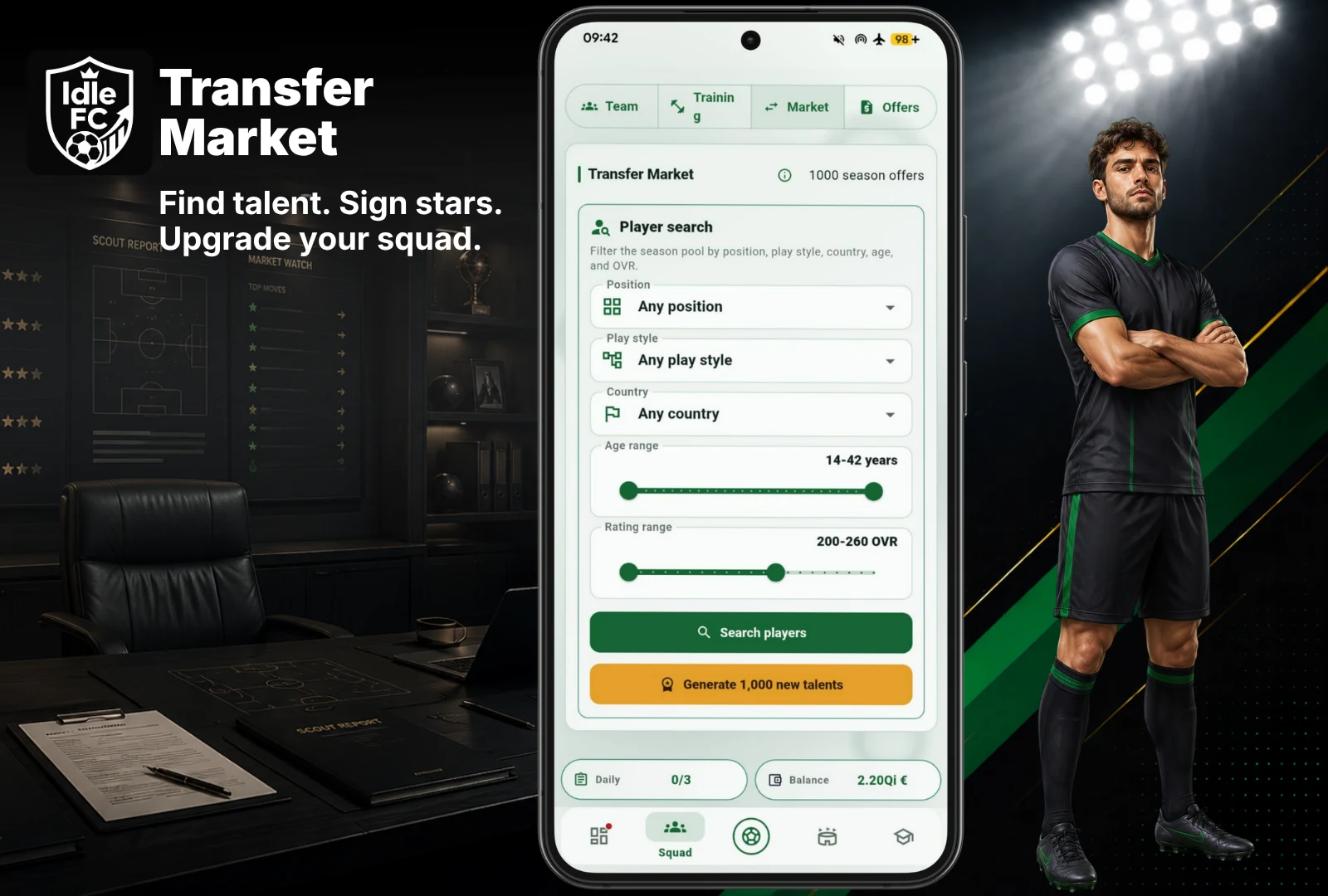 IdleFC - Football Manager 2026 screenshot