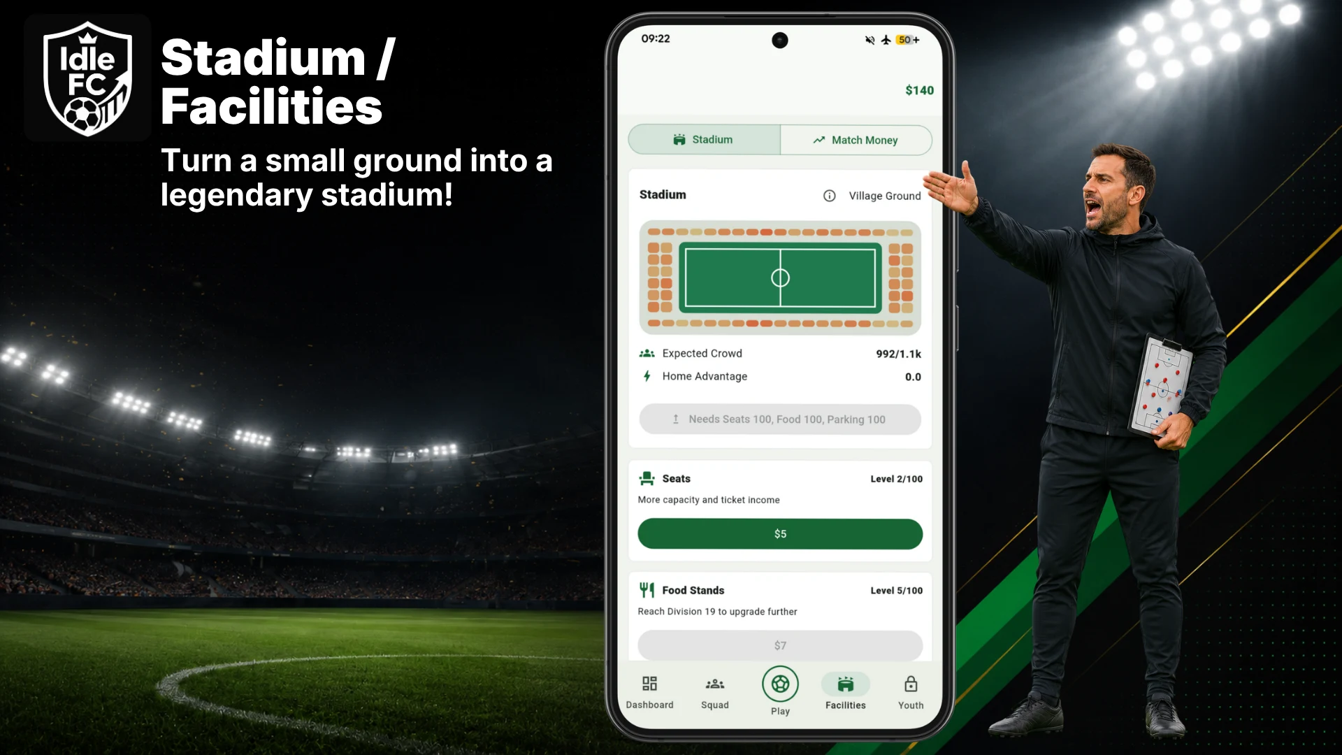 IdleFC - Football Manager 2026 screenshot