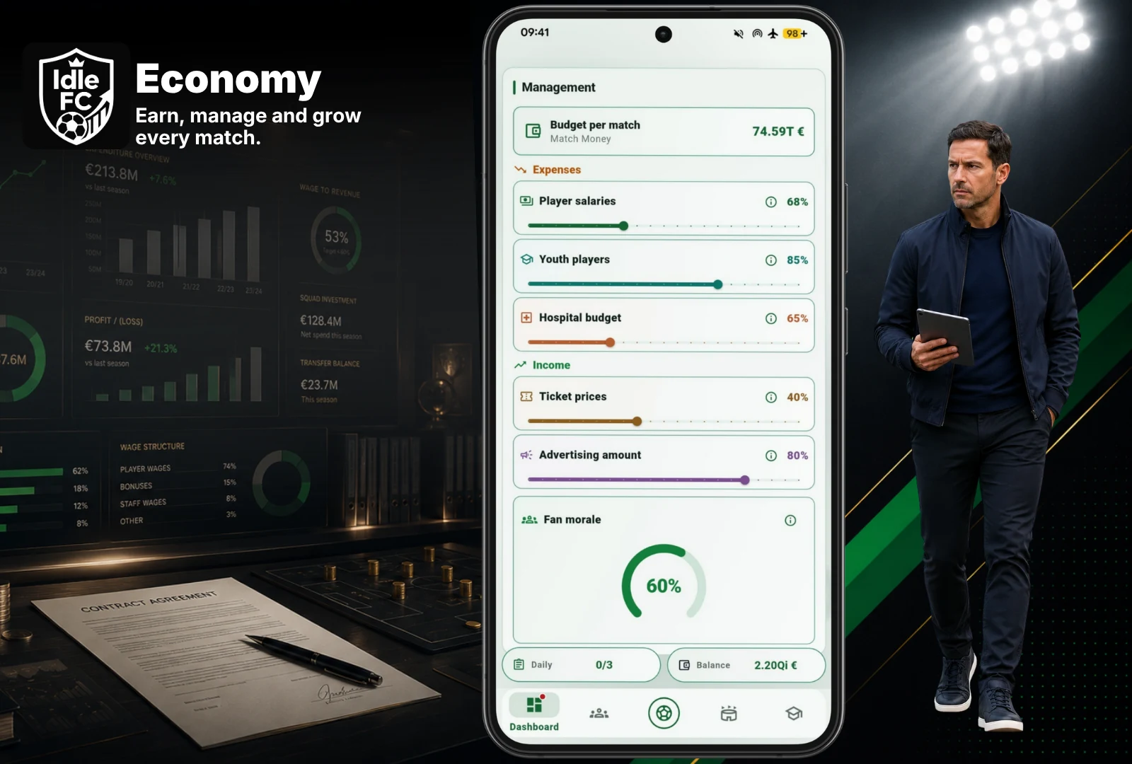 IdleFC - Football Manager 2026 screenshot